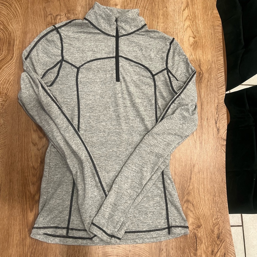 SHEIN Gray Fitted Ribbed Long Sleeve Top
